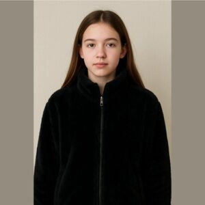 Carolina Colors Girls Extra Large Faux Fur Black Kids